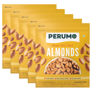 Almonds Pack of 5 | Handpicked, Crunchy & Nutrient-Rich California Almonds | 5 x 200g (1Kg) Almonds Pack of 5 | Handpicked, Crunchy & Nutrient-Rich California Almonds | 5 x 200g (1Kg)