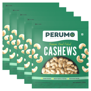 Cashews Pack of 5 | Handpicked, Creamy & Nutrient-Rich Cashews | 5 x 200g (1Kg)